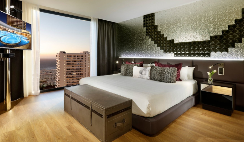Chambre d'hôtel avec vue sur la mer à Tenerife.