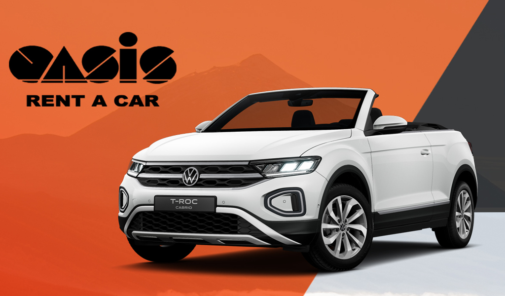 Volkswagen T-Roc décapotable d’Oasis Rent a Car à Tenerife.