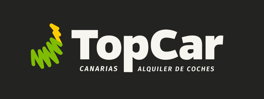 TopCar Canarias Car Rental, logo sur fond foncé.