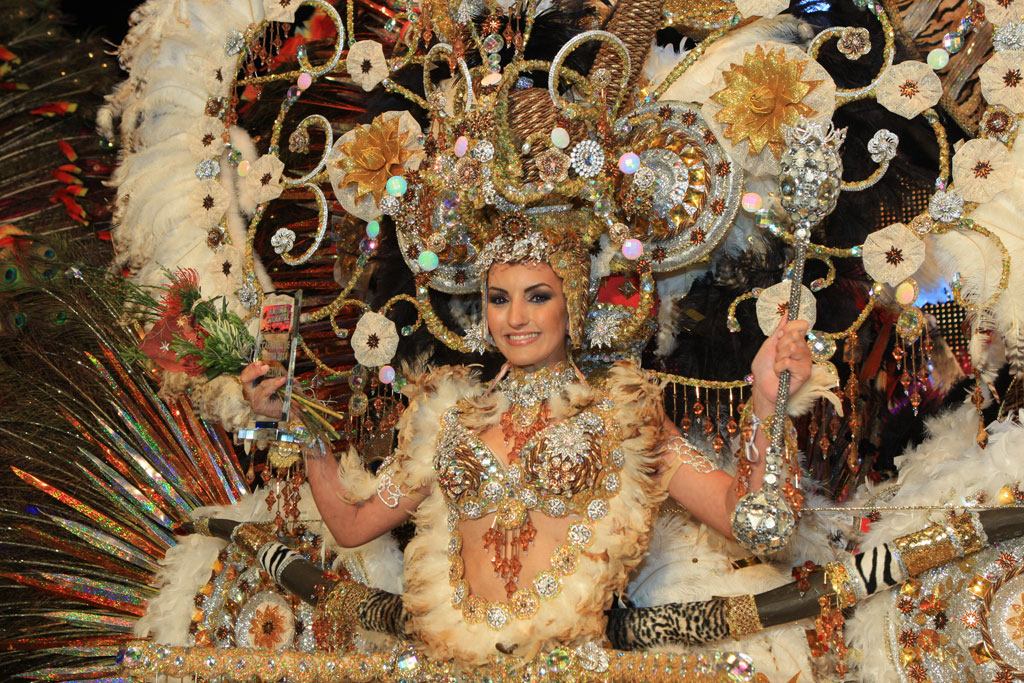 Personne en costume extravagant au Carnaval de Santa Cruz de Tenerife.