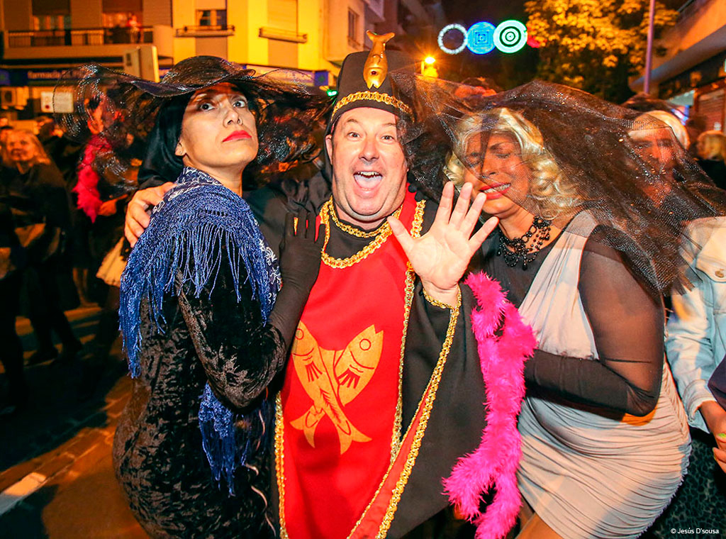 Des personnes en costume célèbrent le Carnaval à Santa Cruz de Tenerife.
