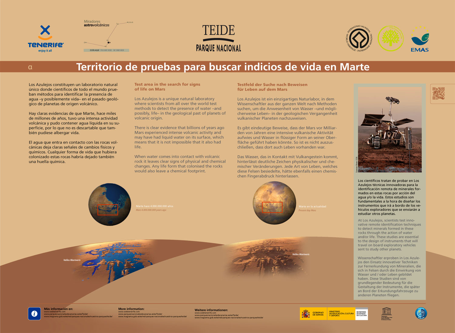 Territoire d'essais pour rechercher des signes de vie sur Mars